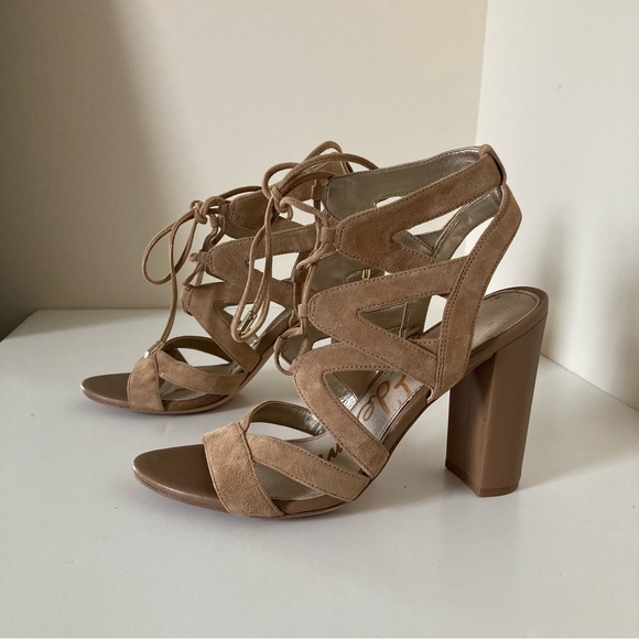 Sam Edelman Tan Strappy Heeled Sandals size 8 - Picture 2 of 8